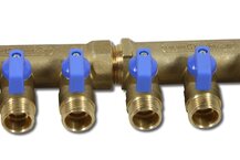 1" manifold with 3x 1/2" ball valve
