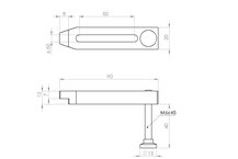 Verstellbares Gussaluminium Spanneisen M6x90x20x12